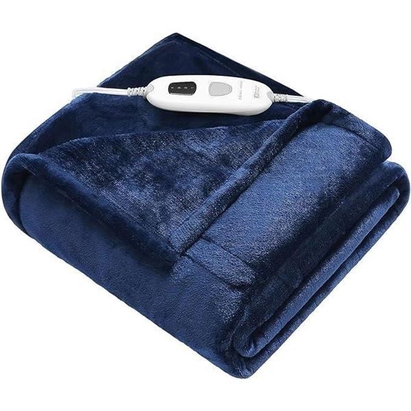 ZonLi Electric Heated Throw Blanket - Soft Flannel, Whole Body Size, Fast Heating, 4 Heat Settings,