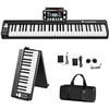Image 1 : FingerBallet 61 Key Folding Piano Keyboard,Semi-Weighted Key Digital Piano,Portable Piano for Beginn
