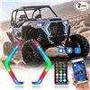 Image 2 : KMFCDAE RZR Fang Lights Kit Front LED Turn Signal Light Amber App & Remote Control RGB Chasing Color
