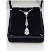 Image 1 : GRA CERTIFIED MOISSANITE PEAR SHAPED STONE SET IN PENDANT WITH 5 CUBIC ZIRCONIUM  WITH APPROX. TOTAL