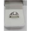 Image 1 : GRA CERTIFIED MOISSANITE VVS D APPROX. 1.00 CARAT SET IN CENTER OF GENTS RING WITH 6 CUBIC ZIRCONIUM