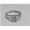 Image 2 : GRA CERTIFIED MOISSANITE VVS D APPROX. 1.00 CARAT SET IN CENTER OF GENTS RING WITH 6 CUBIC ZIRCONIUM