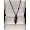 Image 3 : Marquis cut 1.4 Carat Amysthest Solitaire Pendant and Chain Set