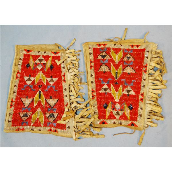 Plateau tribe full beaded cuffs, 9" x 6", ca. 1920's