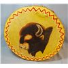 Image 1 : Sioux rawhide drum on metal frame, 14" diameter, buffalo & deer decore, needs minor repair