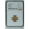 Image 3 : 1886 $1 Type 3 Indian Princess gold coin, NGC MS61. Estimate: $900-1100