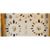 Image 2 : Native American Artifact Frame: 105 pcs., assorted knives, points and scrapers, Dago Hill, Fort Shaw