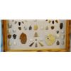Image 4 : Native American Artifact Frame: 105 pcs., assorted knives, points and scrapers, Dago Hill, Fort Shaw