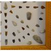 Image 2 : Native American Artifact Frame: 99 pcs., assorted knives, points and scrapers, Augusta, Smith River,