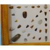 Image 3 : Native American Artifact Frame: 99 pcs., assorted knives, points and scrapers, Augusta, Smith River,