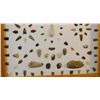 Image 3 : Native American Artifact Frame: 105 pcs., 3 knives, 1 drill, 16  scrapers, 83 points, from McClellan