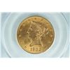 Image 1 : 1902 $10 Coronet gold coin, PCGS MS63. Estimate: $2400-2600