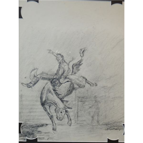 Contway, Jay, pencil drawing, Untitled, 11" h x 8 «" w, framed. Estimate: $200 - $500