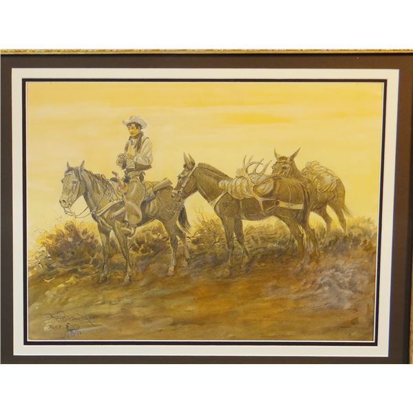 Brown, Art, water color, On The Way Home, 1959, 16  x 20 , signed, framed