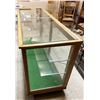 Image 4 : Glass front & top display case w/sliding doors, 2 shelves, 36" h x 72" w x 25" d