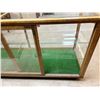 Image 5 : Glass front & top display case w/sliding doors, 2 shelves, 36" h x 72" w x 25" d