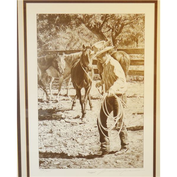 Shufelt, Robert (Shoofly), print, Snagged, 109/225, 1997, 20" h x 14" w, framed