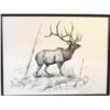 Image 1 : Cuts The Rope, Clarence, original pen/ink, The Royal Elk, 20" x 24", 1974, framed