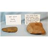 Image 1 : 2 pcs: Stone bone crusher and stone knife, 5" x 3",  Dago Hill, Fort Shaw, MT
