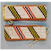 Image 1 : Beaded arm bands, geometric design, on old parfleche