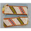 Image 2 : Beaded arm bands, geometric design, on old parfleche