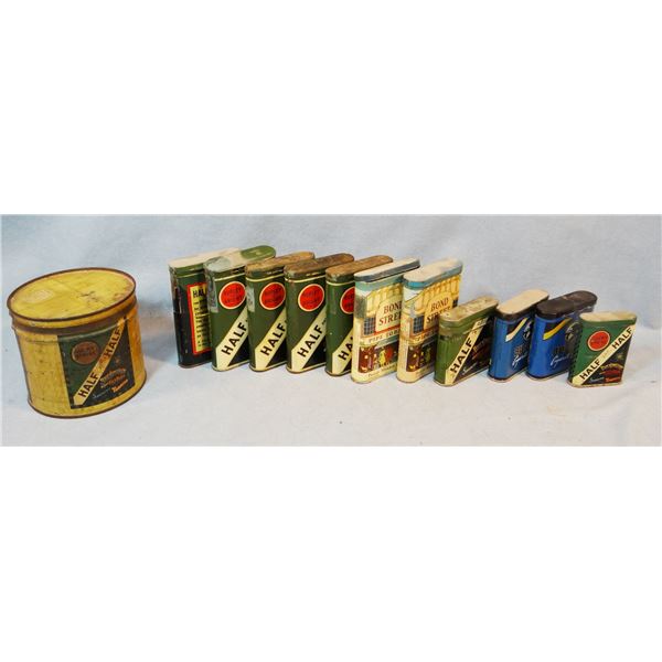 (12) tobacco tins, Half & Half, Bond Street and Bugler, assorted sizes