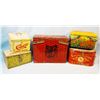 Image 1 : (5) tobacco tins, Tiger, Union Leader, Satisfaction, R A Patterson, Cinco, assorted sizes