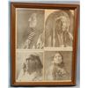 Image 2 : 2 pcs: (4) newspaper prints of Native American Chiefs, framed as collage and a pair of mounted buffa