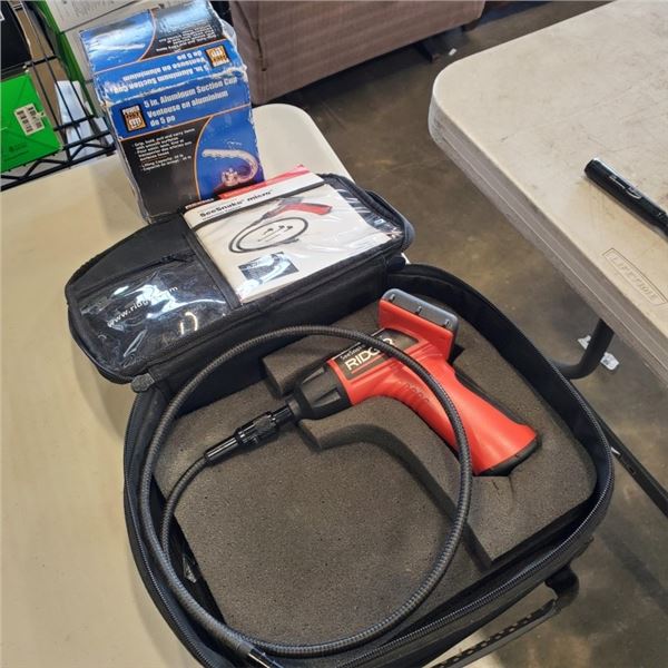 AS NEW RIGID SEE SNAKE INSPECTION CAMERA AND SUCTION CUP