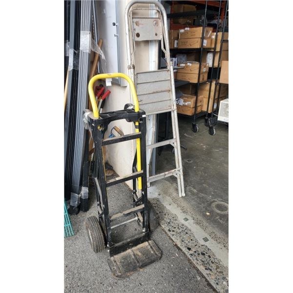 ALUMINUM STEP LADDER AND UPRIGHT DOLLY