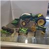 Image 1 : VINTAGE JOHN DEERE MODEL TRACTOR W/ SMALL CAST IRON JOHN DEERE AND 2 IMPLEMENTS