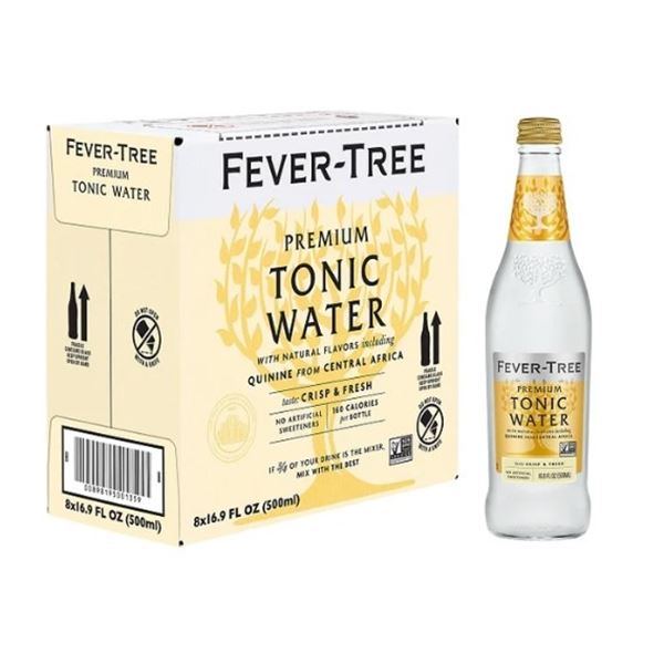 4 CASES FEVER-TREE PREMIUM TONIC - 8  500ML BOTTLES PER CASE,  32 BOTTLES TOTAL, RETAIL $160