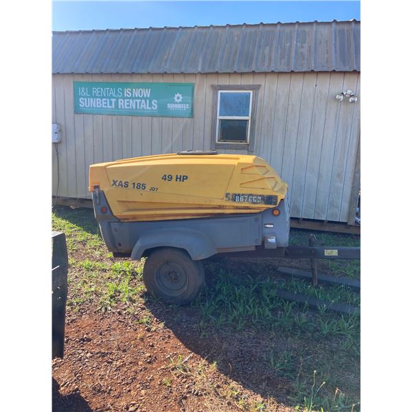 (967603 - LANAI) Atlas Copco XAS 185 JD7 185CFM 125psi Diesel Air Compressor (Starts & Runs)