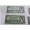 Image 2 : (6) 1954 Canadian $1 Bills