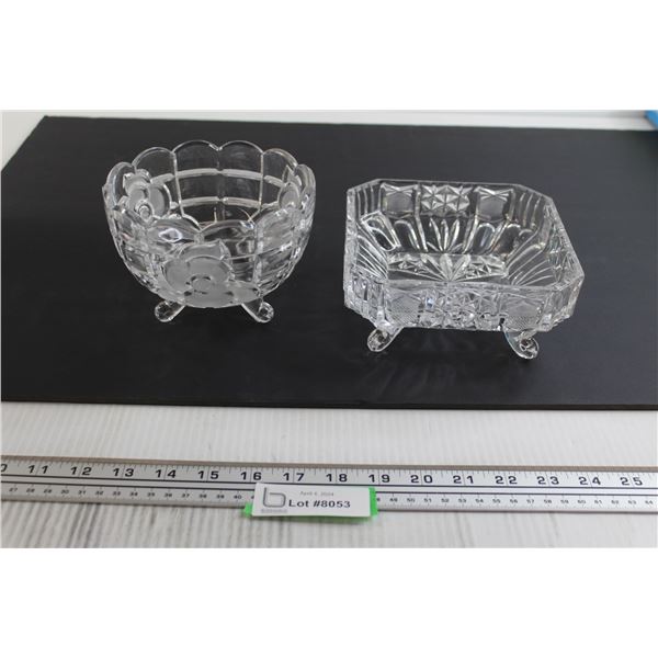 (2) Lead Crystal Footed Candy Dishes