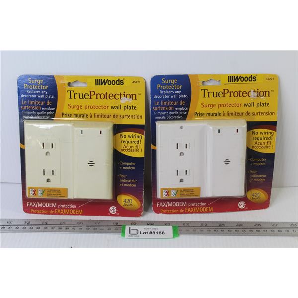 (2) Surge Protector Wall Plates - NIB