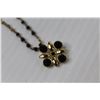 Image 3 : Gold tone With Black Onyx Beads and Pendant Necklace - 22"