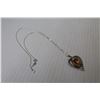 Image 3 : Natural Stone Heart Pendant With Sterling Sliver Chain - 18"