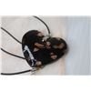 Image 2 : Black Lampwork Gold Foil Necklace - 18"