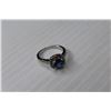 Image 2 : Blue Stone and Cubic Zirconia Fashion Ring - Size 6.5
