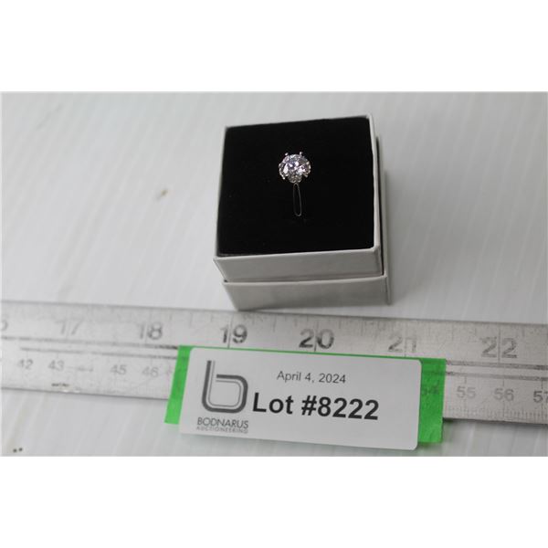 Silver Cubic Zirconia Ring - Size 6 (adjustable)