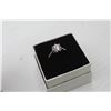 Image 2 : Silver Cubic Zirconia Ring - Size 6 (adjustable)