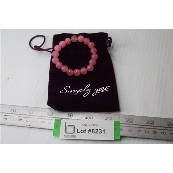 Pink Beaded Stone Bracelet