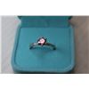 Image 3 : Sterling Silver Pink Moissanite Ring Size 7.5
