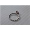Image 5 : Sterling Silver Pink Moissanite Ring Size 7.5