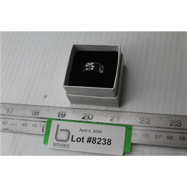 Stainless Steel Chain Link Detail Ring - Size 8