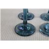 Image 4 : (4) Blue Stem Glasses, (4) Green Stem Glasses