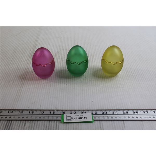 (3) Easter Glass Egg Decorations