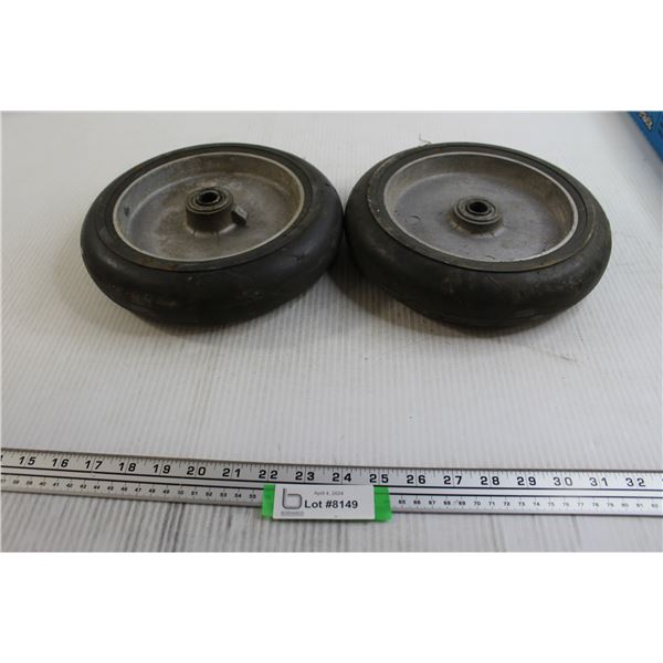 Pair Solid Rubber Wheels