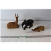 Image 1 : (3) Wooden Animal Ornaments